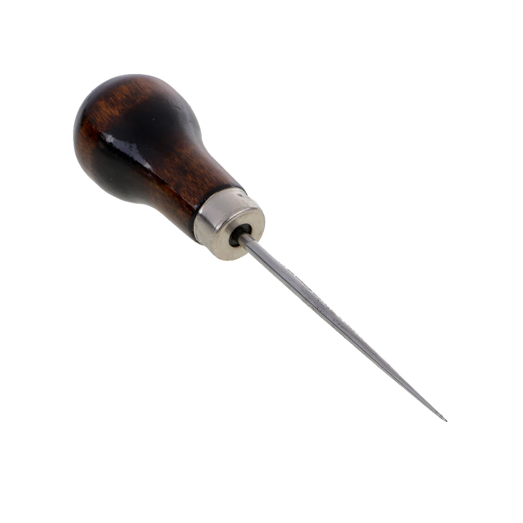 

Leather Sewing Awl Wood Handle Gourd Shaped Drillable Awl Pin Punching Hole Maker Stitching Sewing Awl Kit