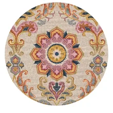 Нордическая Этническая Мандала ретро круглый коврик с цветочным принтом круглые ковры для гостиной детской комнаты жаккардовый Большой спальный детский ползающий ковер