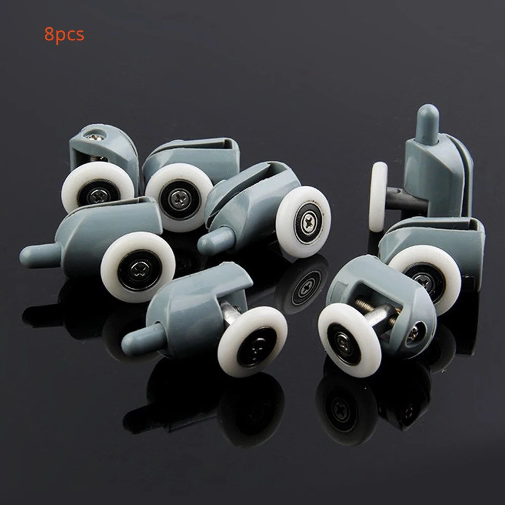 

Hot New 8pcs Pulleys Glass Shower Door Replacement Glide Roller Bathroom Set Parts Wheels Runners