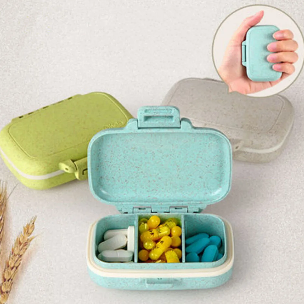 

3 Slots Moisture-proof Pill Box Pills Organizer Case Portable Drugs Storage Container Medicine Box Drug Travel Divider Portable