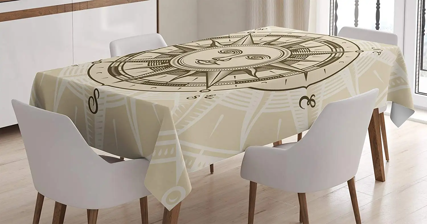 Компас Декоративная скатерть винтажные в форме компаса Роза солнце форма