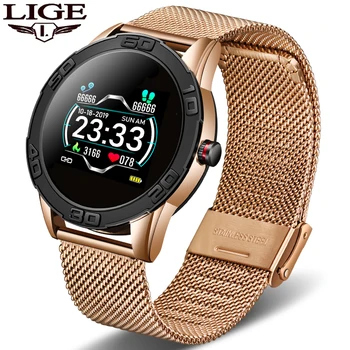 

LIGE New Smart Watch Men IP67 Waterproof Fitness Tracker SmartWatch Heart Rate Sphygmomanometer Pedometer for Android iOS + Box