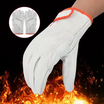 

Pair of Anti-Static ESD Sheep Leather Welding Gloves Anti Wear Heat Safety Gloves Anti-Static Gloves