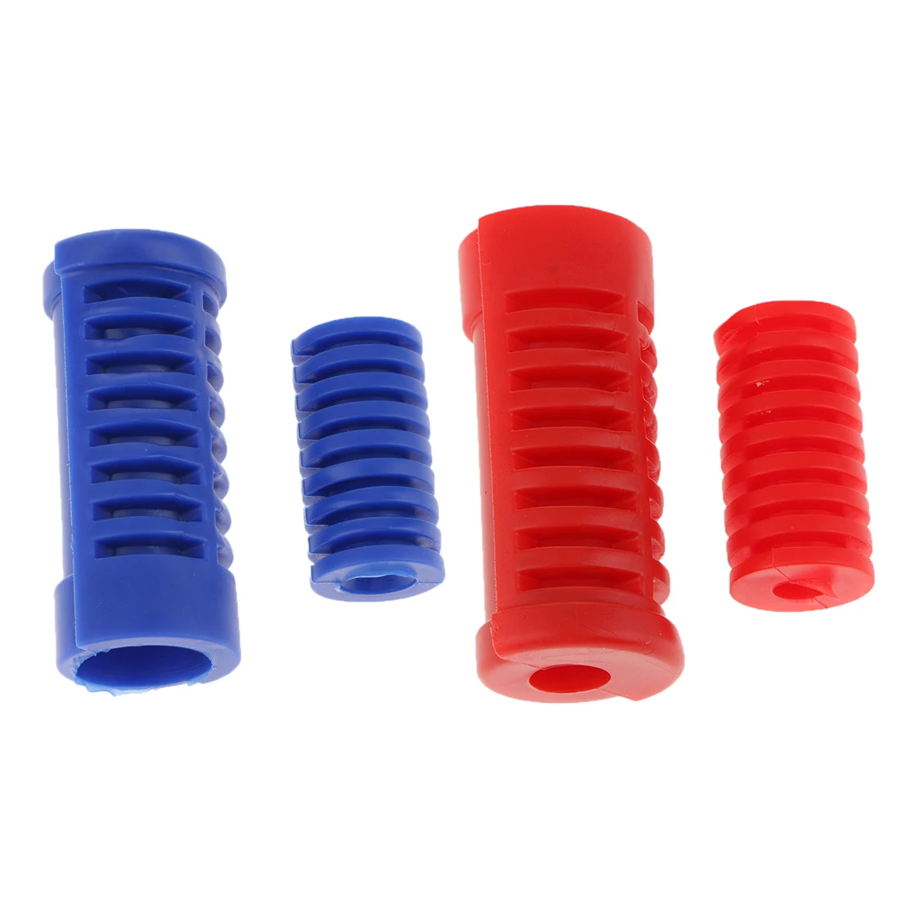 Rubber Gear Lever Pedal Shift Motorcycle Footrest Footpeg Pad Cover Blue+Red