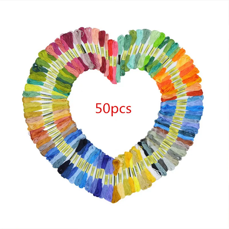 

50/100 pcs Random Color embroidery DIY Silk Line Branch Threads Similar Dmc Thread Floss Skein Cross Stitch Thread