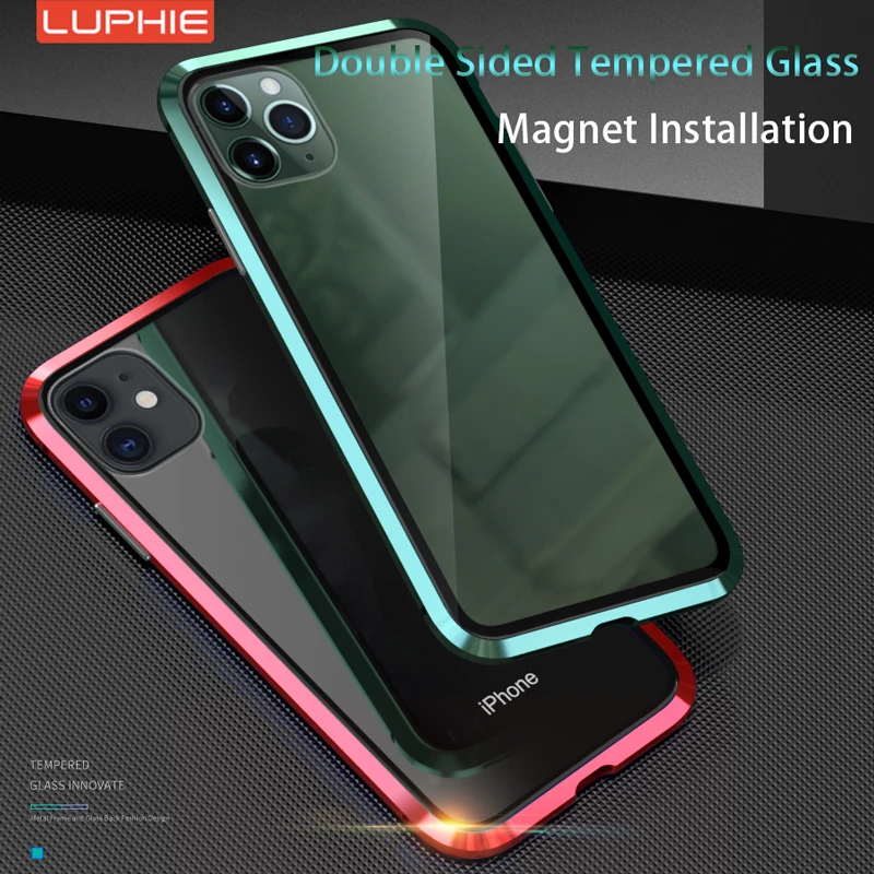 Online Double Sided Tempered Glass Magnetic Phone Case For iPhone 11 Pro Max 2019