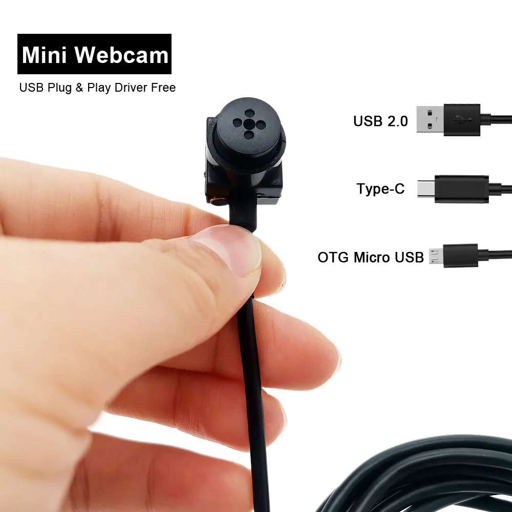 Full Hd 1080p 720p Usb Camera Mini Size Type C Usb Cctv Button Audio Otg Micro Camera For Pc Laptop Android Mobil - Ip Camera AliExpress