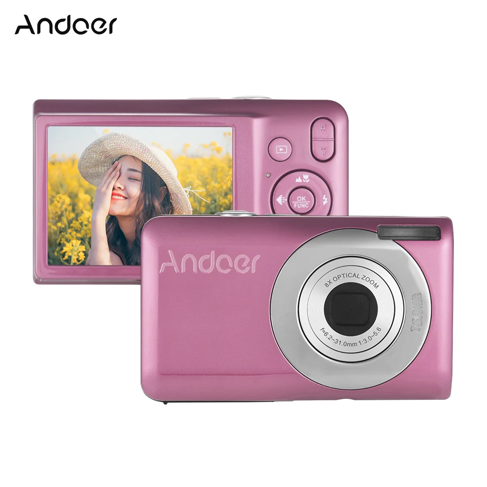 Камера andoer с ЖК-экраном для детей, подарок для детей, видеокамера 16MP 720P HD Цифровая камера 8X оптический 4X цифровой зум видеокамера