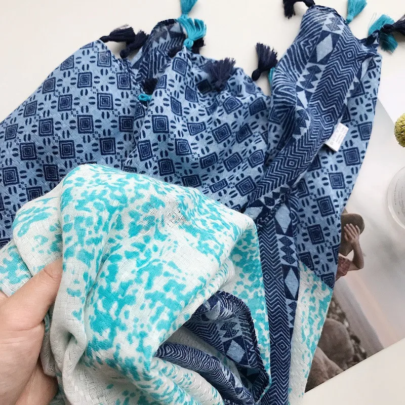 2019 осенний модный богемский ацтекский этнический кистовидная Вискоза платок