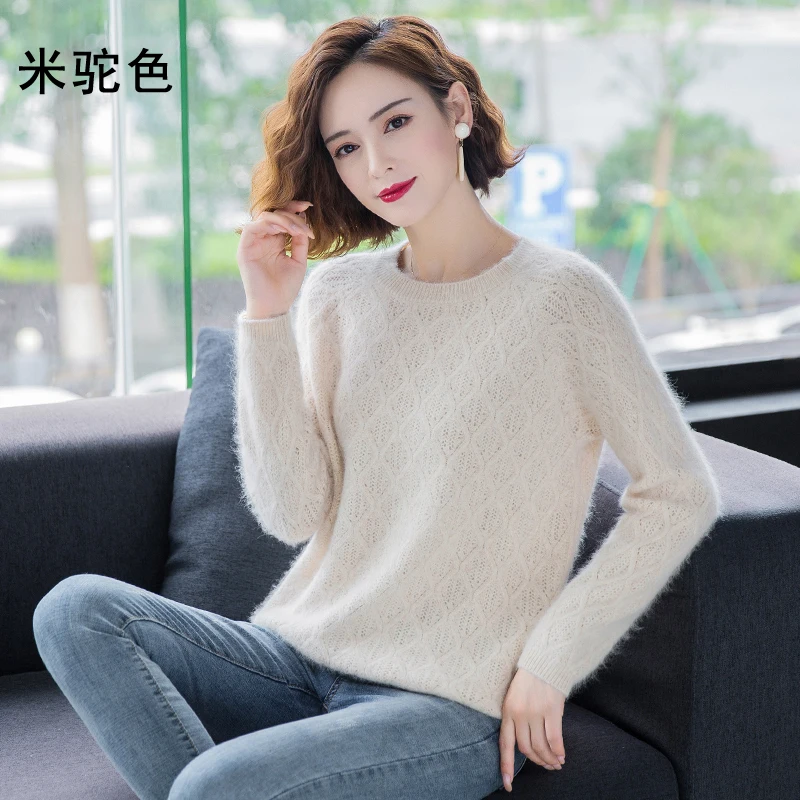 2020 Autumn Winter Women's O-neck 100% Mink