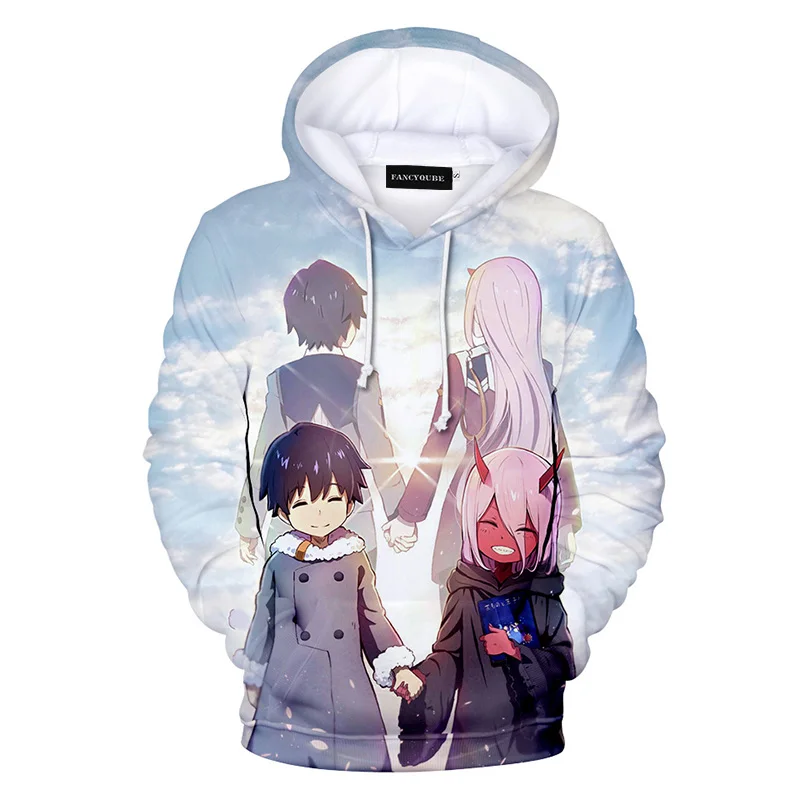 Darling In The Franxx толстовки женские с длинным рукавом толстовки с капюшоном повседневные трендовые уличные толстовки