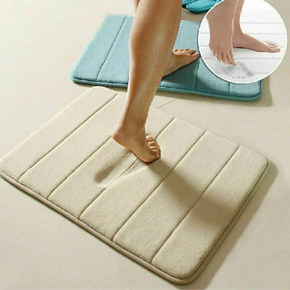 Soft Memory Foam Bath Mat Non Slip Floor Shower Rug Absorbent for Bathroom Bedroom HTQ99