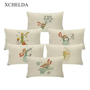 

Pillow Case Cotton Little Prince Pillowcase Anime Cute Decorative 30*50 for Sofa Car Bedroom Beige fur Linen Cushion Cover