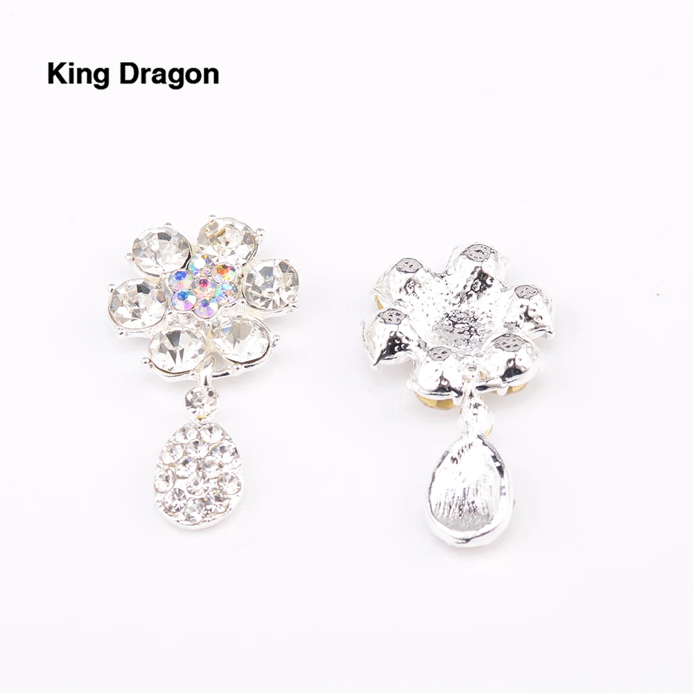 Стразы King Dragon, украшение в виде цветка, повязка на голову 40 мм* 22 мм, 10 шт./лот, KD591