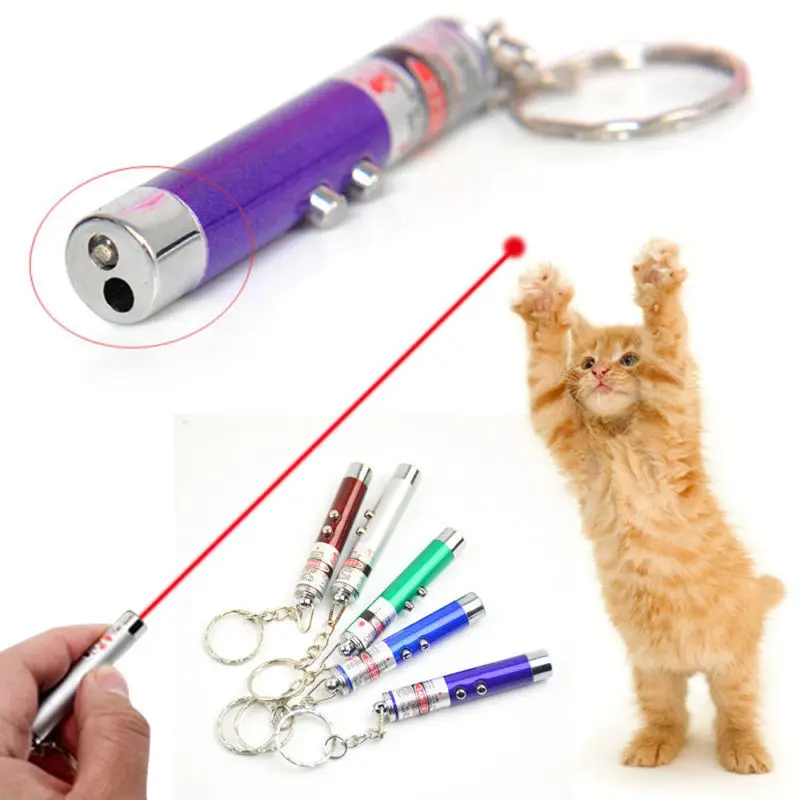 1 PCS Portable Creative Pet LED Laser Pet Cat Toy 5MW Red Dot Laser Light Toy Laser Sight 650Nm Pointer Laser Pen 2 in 1