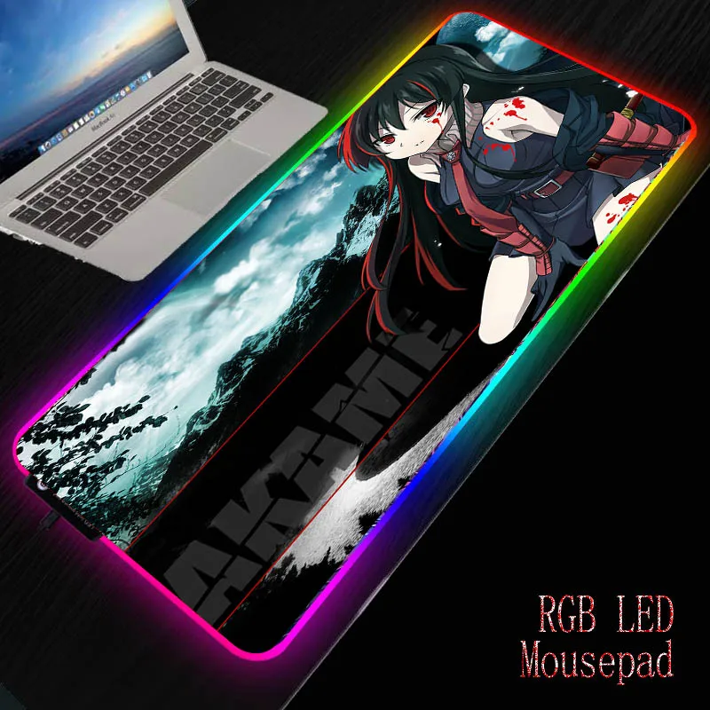 Большой игровой RGB коврик для мыши MRGBEST с аниме Akame Ga Kill большой компьютерный со