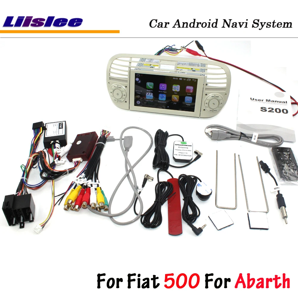 Top Liislee Android For Fiat 500 For Abarth 2007~2016 Stereo Carplay Radio GPS Navi Navigation Screen Multimedia System DVD Player 2