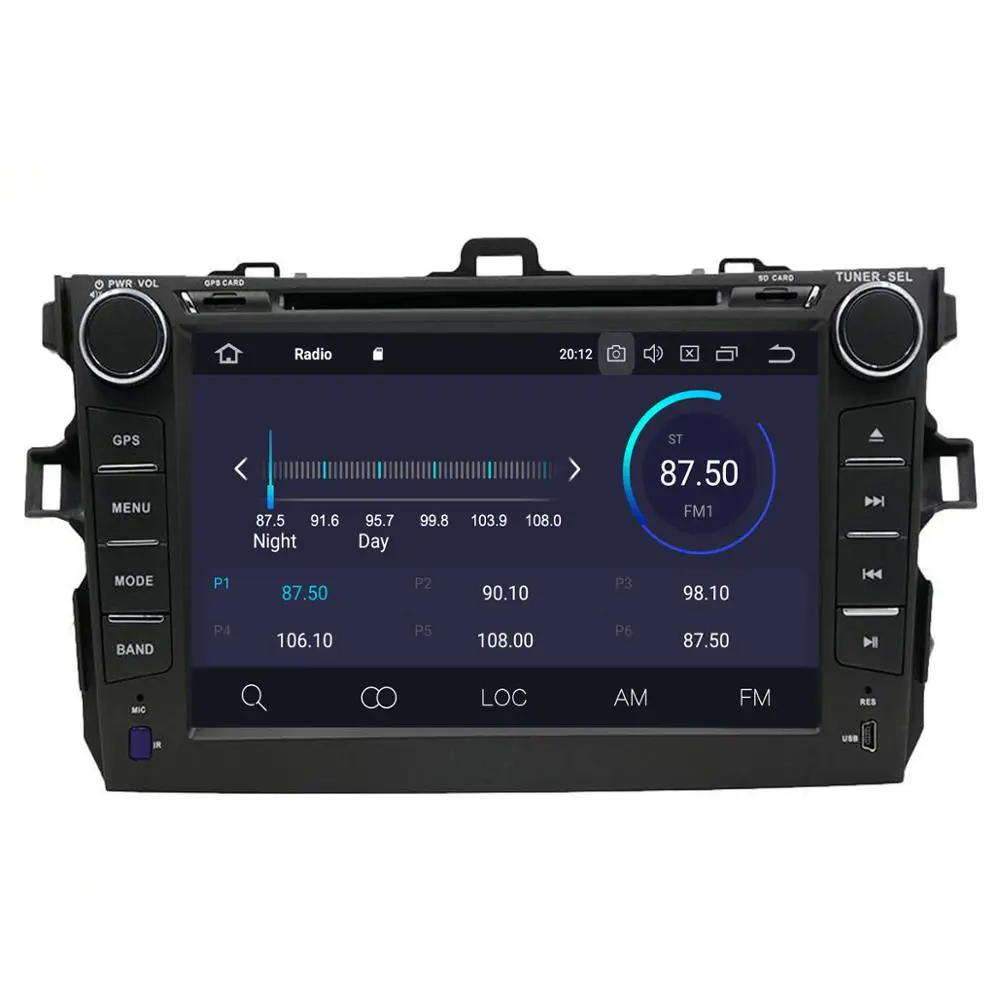 DSP ips Android 9 2 DIN экран автомобиля gps-навигация, dvd-плеер радио для Toyota corolla 2007-2013 воспроизводитель Мультимедиа Радио