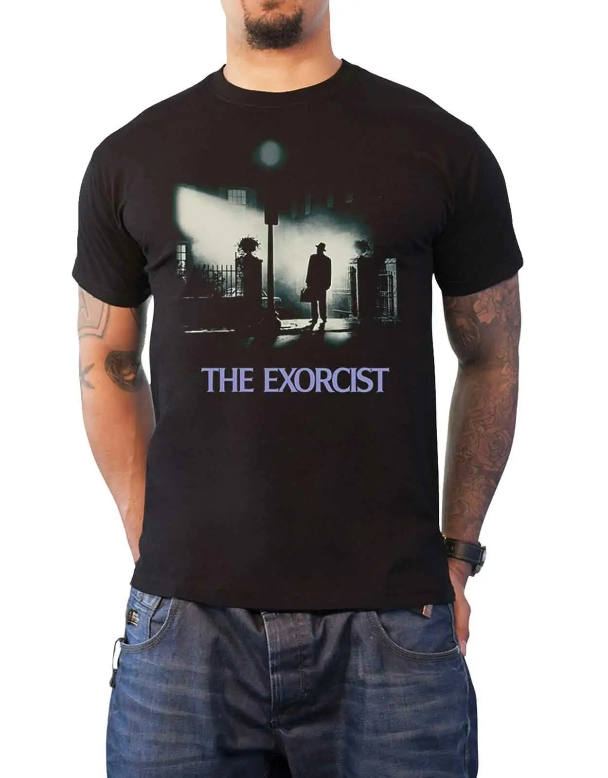 Футболка Exorcist классический постер с логотипом ужаса новая мужская Черная