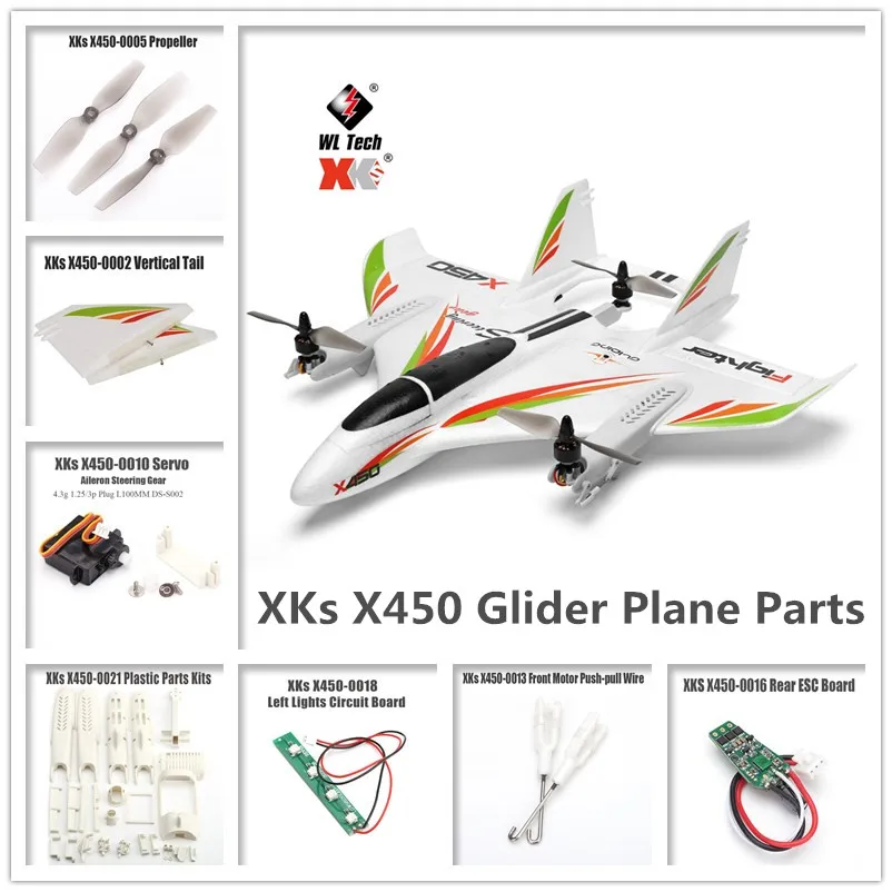 3pcs Propeller Fixed Wing for WLtoys XK X450 RC Airplane Aircraft Helicopter US 