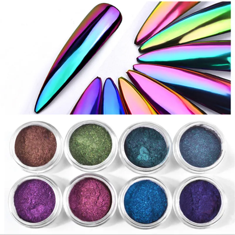 

Chameleon Nail Mirror Powder 8 Color Mirror Magic Shining Nail Glitter Powder