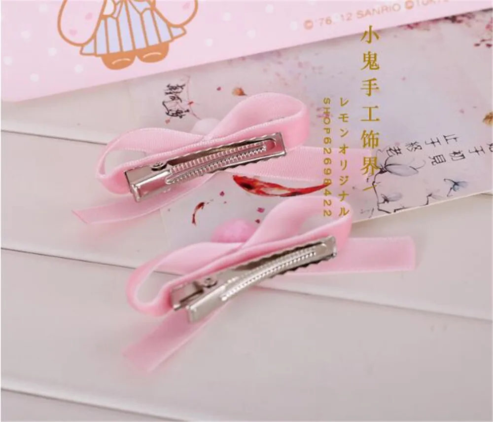 bow hairclip Сладкий Лолита милый кролик венонат Французский Берет японский ручной работы Женская Классическая шерсть фетр художника шляпа B477 - Цвет: bow hairclip