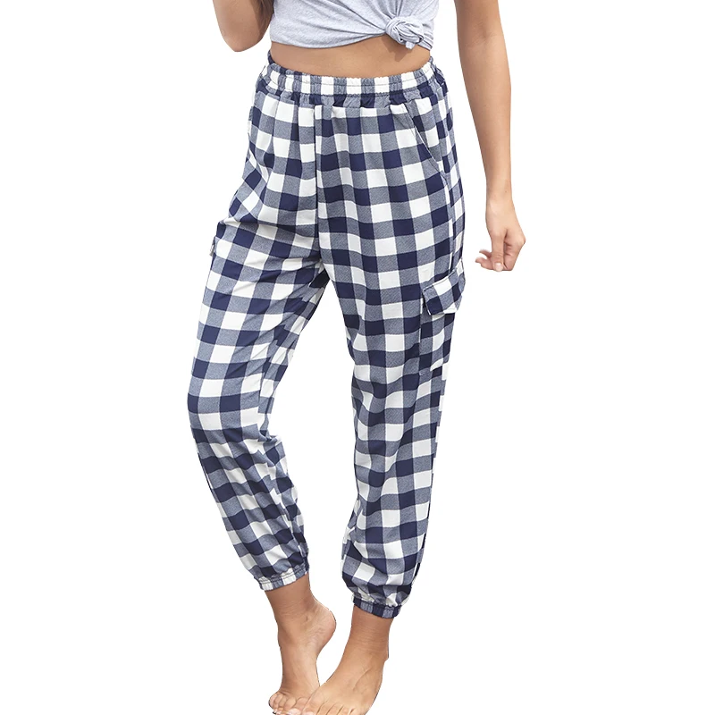 Trousers Women's New Plaid Casual Pants Women's Summer Loose Drape Straight Wild Wild Foot Pencil Pants 2020 New