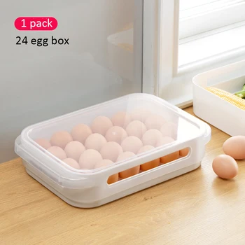 

24 Grid Kitchen Refrigerator Egg Box Storage Box Portable Plastic Picnic Kitchen Food Preservation Storage Food Box Dropshipping