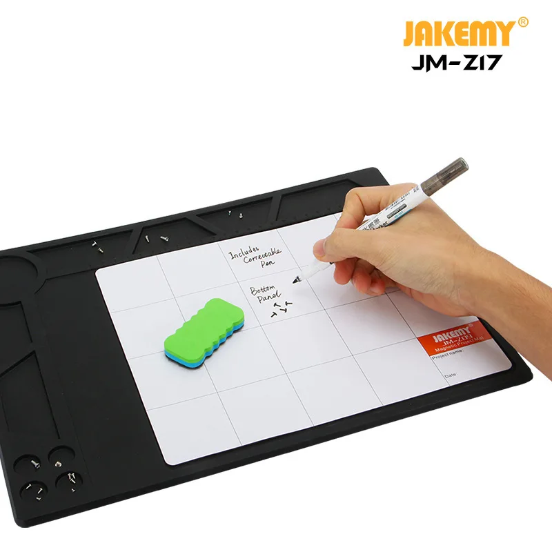 

JAKEMY Z16 Magnetic Heat Insulation Silicone Working Mat for Soldering Assembling Electronics DIY Repair