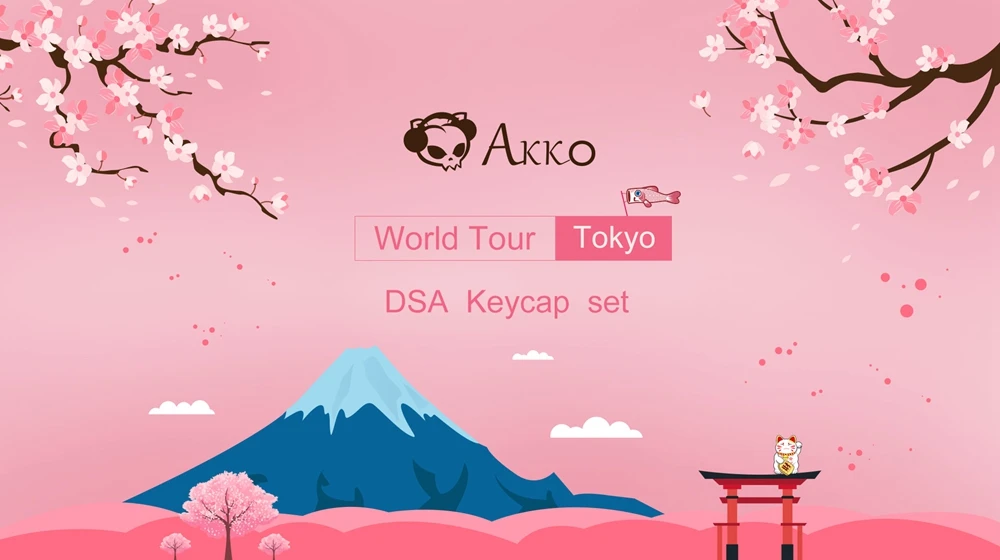 AKKO World Tour-Tokyo 130 клавиш DSA профиль PBT ключ колпачок s для Cherry MX механическая клавиатура клавишные колпачки переключатели английский язык