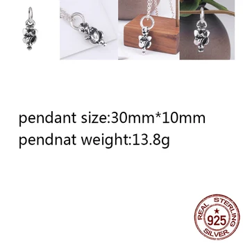 

B47 s925 sterling silver pendant personality retro jewelry couple models three-sided tongue punk hip-hop style gift for friends