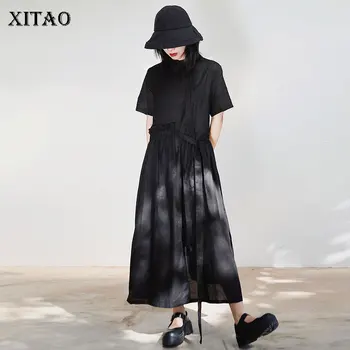 

XITAO Black Bandage Dress Irregular Thin High Waist Vintage High Waist 2020 Spring Elegant Minority Style Casual Dress DMY3959