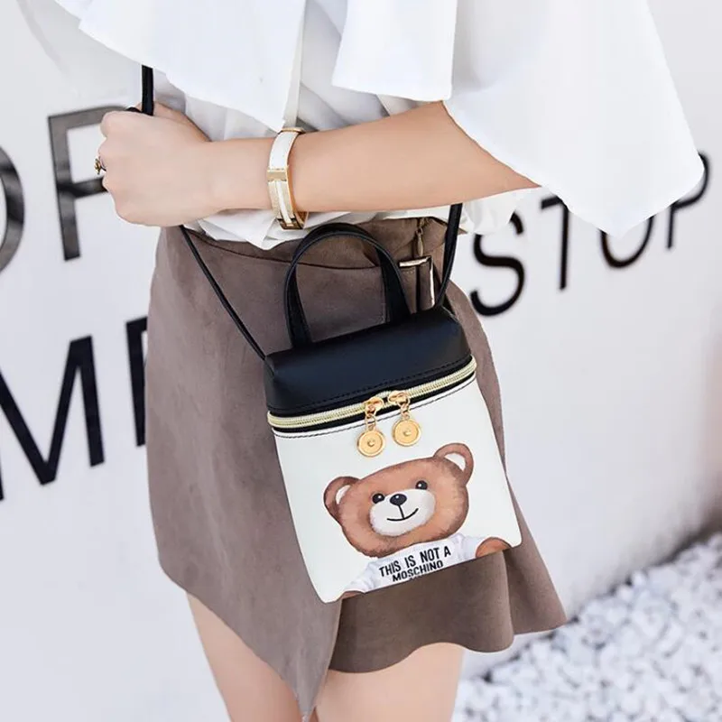 Сумки для женщин милые мини через плечо сумка для девочек мультфильм маленькие сумки Мода Дикий мобильный телефон сумка медведь