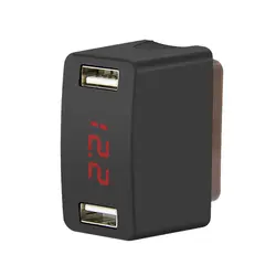 Мини двойной USB зарядное устройство автомобиля OBD зарядки 12 в 24 В с светодиодный дисплей напряжения гнездо автомобильного зарядного