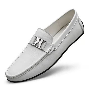 

Classic Comfortable Casual Leather Shoes Men Loafers Shoes Genuine Leather Male Flats Hot Sale Moccasins Shoes Plus Size