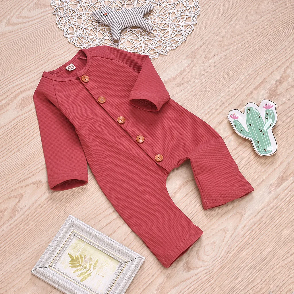 Baby Boys Girls clothes Overalls for Newborn winter jumpsuit комбинезон детский Long Sleeve Solid Romper Jumpsuit Clothes#4