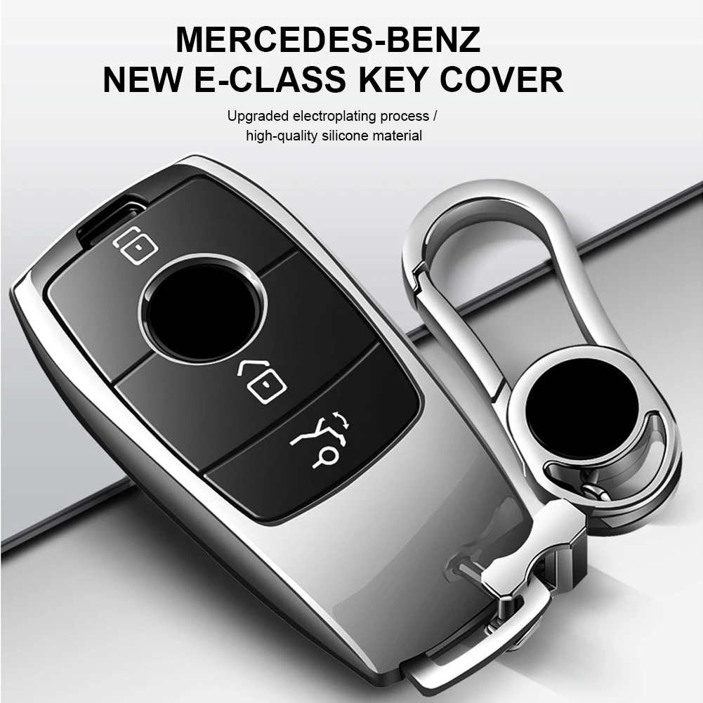 Zinc Alloy Car Key Case Cover with Keychain Suitable for Mercedes-Benz 2016-2019 new E-class/2018-2019 new S-class/new C-class/new GLC BAOXIN Car Key Cover for Mercedes Benz 