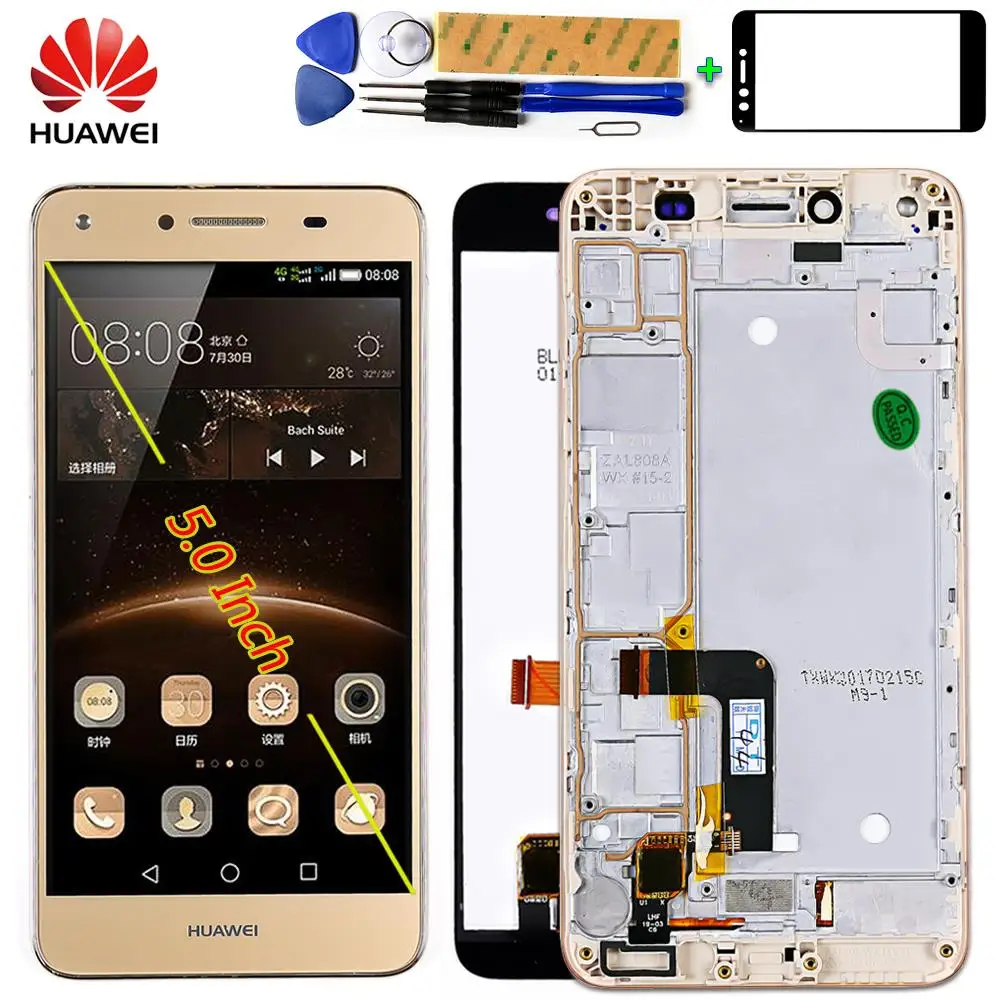 

For Huawei Honor 5A Y6 II Compact LYO-L01 LYO-L21 LCD display 5.0 inch Touch Screen 1280*720 Digitizer Assembly Frame +Free Tool