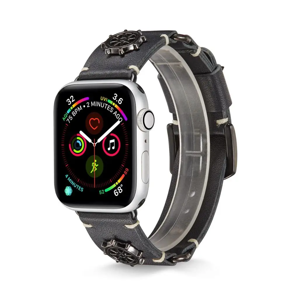 Ремешок кожаный в стиле ретро для apple watch 1 2 3 4 5 iwatch браслет наручных часов 38 мм 42 40