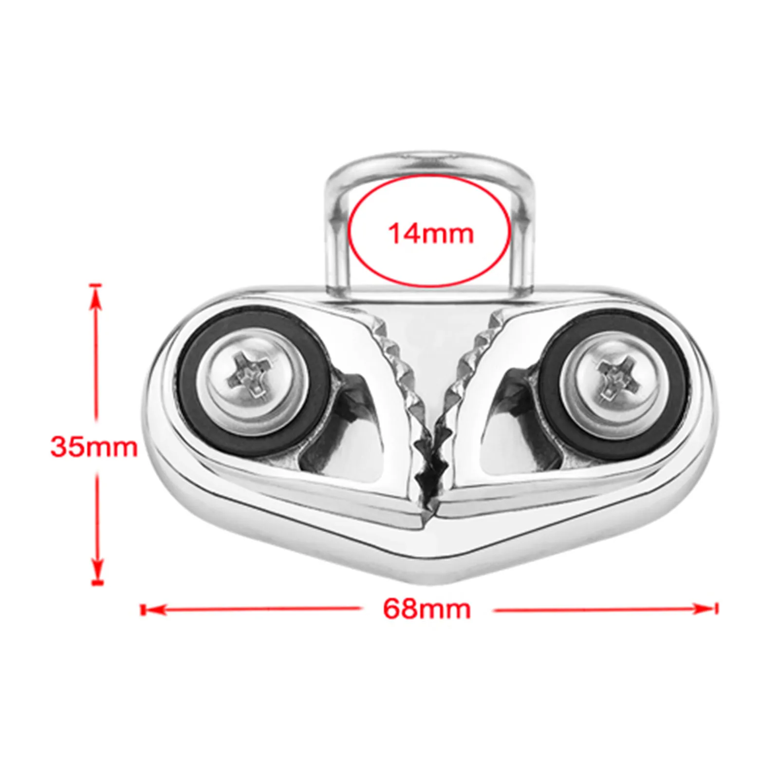 Marine Grade 316 Stainless Steel Cam Cleat With Wire Leading Ring Boat
