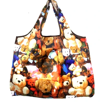 Supermarket Shopping Bag New Eco Bag For Fruit Vegetable Waterproof Woman Store Tote Bag/Foldable Shopping Bags Reusable - Цвет: Cute doll bear