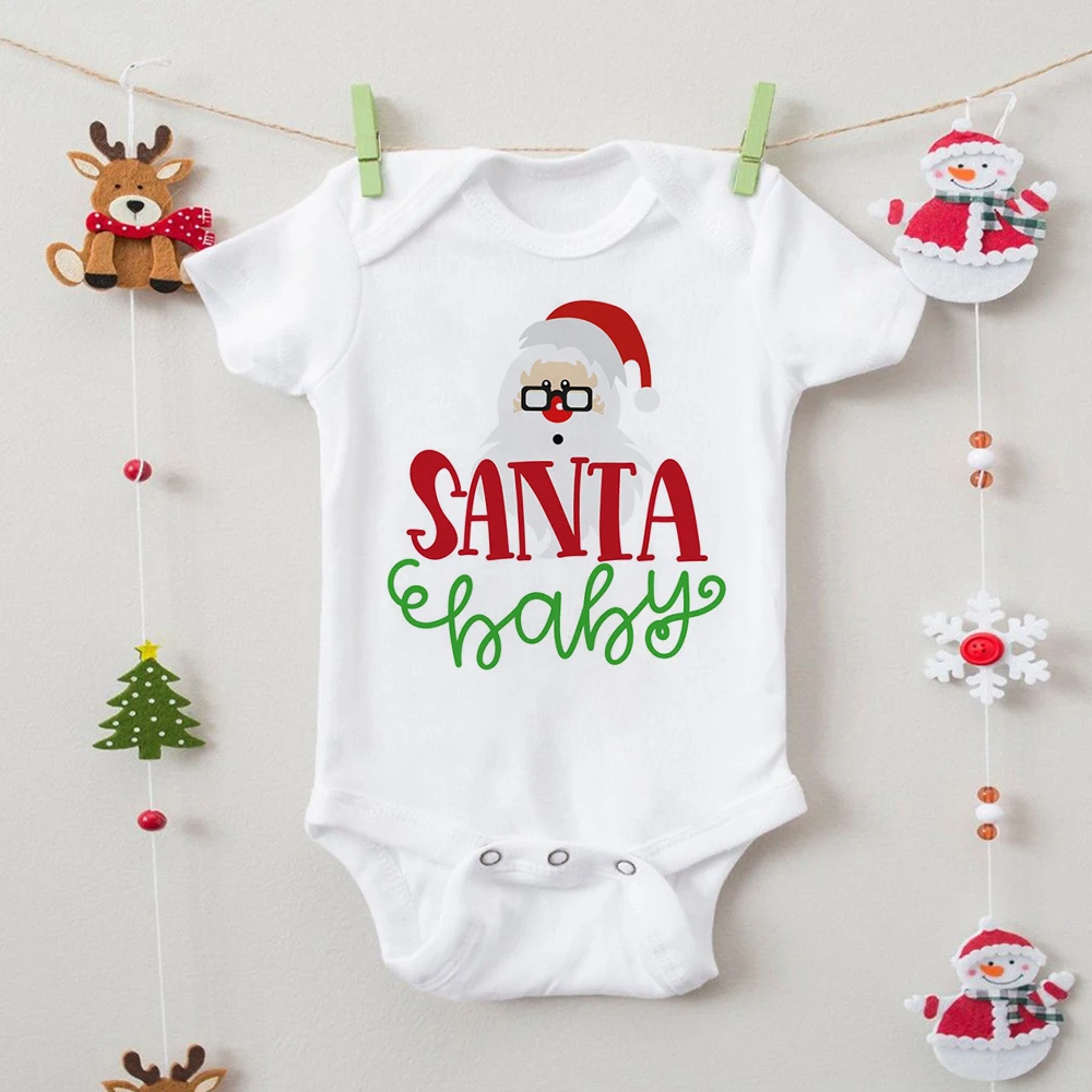 thumbnail image 5 of Monos navideños para recién nacidos, monos cómodos de Papá Noel para bebés, monos de manga corta para niños y niñas, conjuntos para fiestas, regalos, 5 of 5