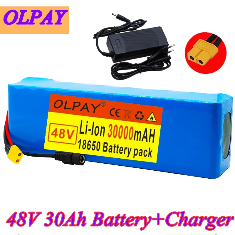 48v lithium lion battery 30Ah 1000w 13S3P Lithium Battery Pack 54.6v E-bike Electric bicycle Scooter with XT60+charger | Электроника