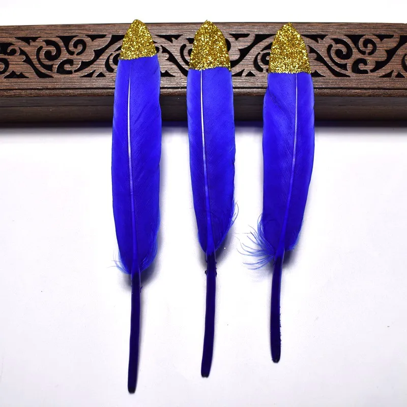 Новый спрей золотые серебряные перья утки 20 шт/lot10 15CM DIY Перья ремесла свадебные