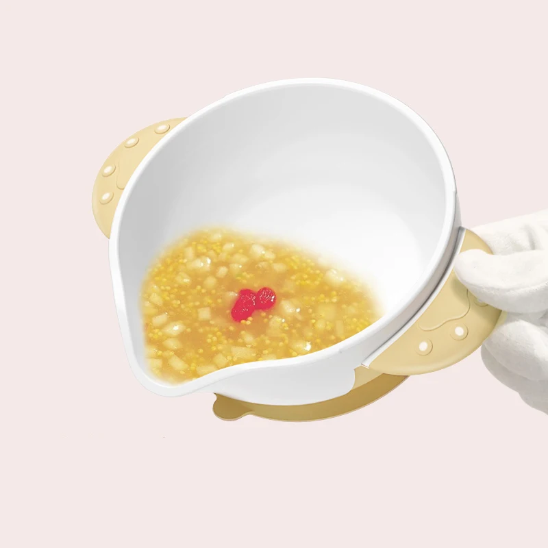 Sucker Bowl Bunny Sucker Baby Dish Spoon Fork Food Container Tableware For Baby Kids Training Dishes BPA Free