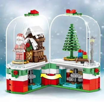 

Ideas City Father Christmas Tree Santa with Lighting Music For Children Blocks Box Toys Gift Boys Building Model Girl R3P4