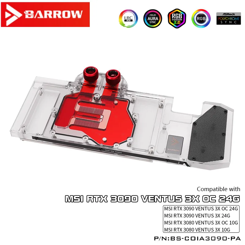 

Barrow LRC2.0 full coverage GPU Water Block for MSI 3090 VENTUS Aurora BS-MSV3090-PA