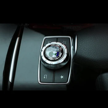 

1 PCS Car Central control multimedia knob cover sticker Car Accessories For Mercedes Benz AMG GLC GLE E CLA GLA W205 W211 W213