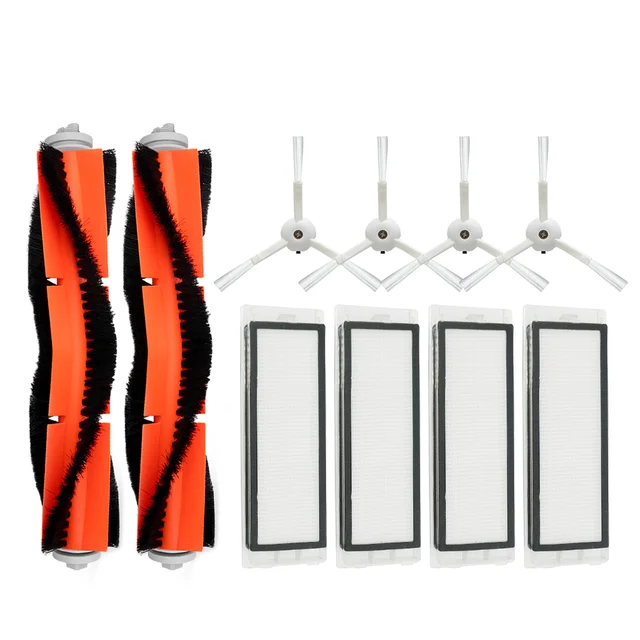 HEPA Filter + Side Brush + Main Brush for Xiaomi MI Robot Vacuum 2 Roborock S50 S51 Vacuum Cleaner Parts Accessories Dark Grey