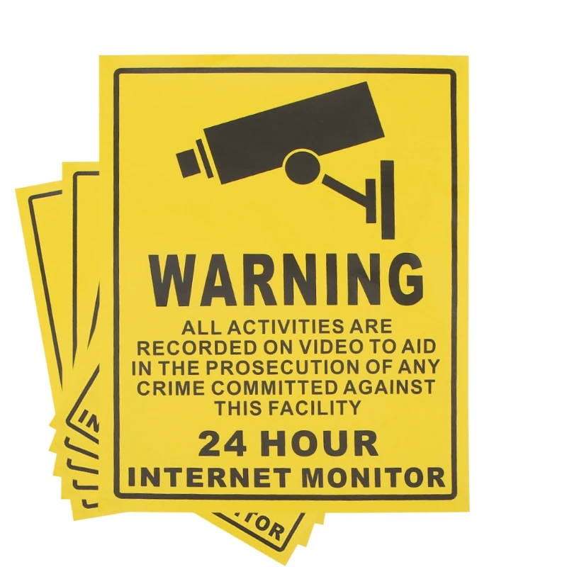 CCTV наблюдения безопасности 24 часа монитор Предупреждение наклейки Знак Lables
